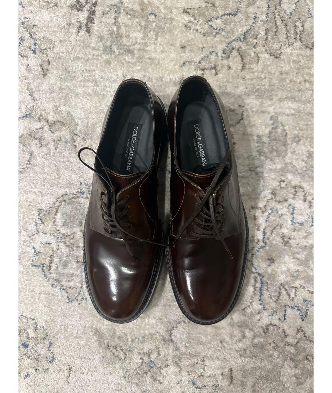 DOLCE&GABBANA Коричневые кожаные туфли, фото 2