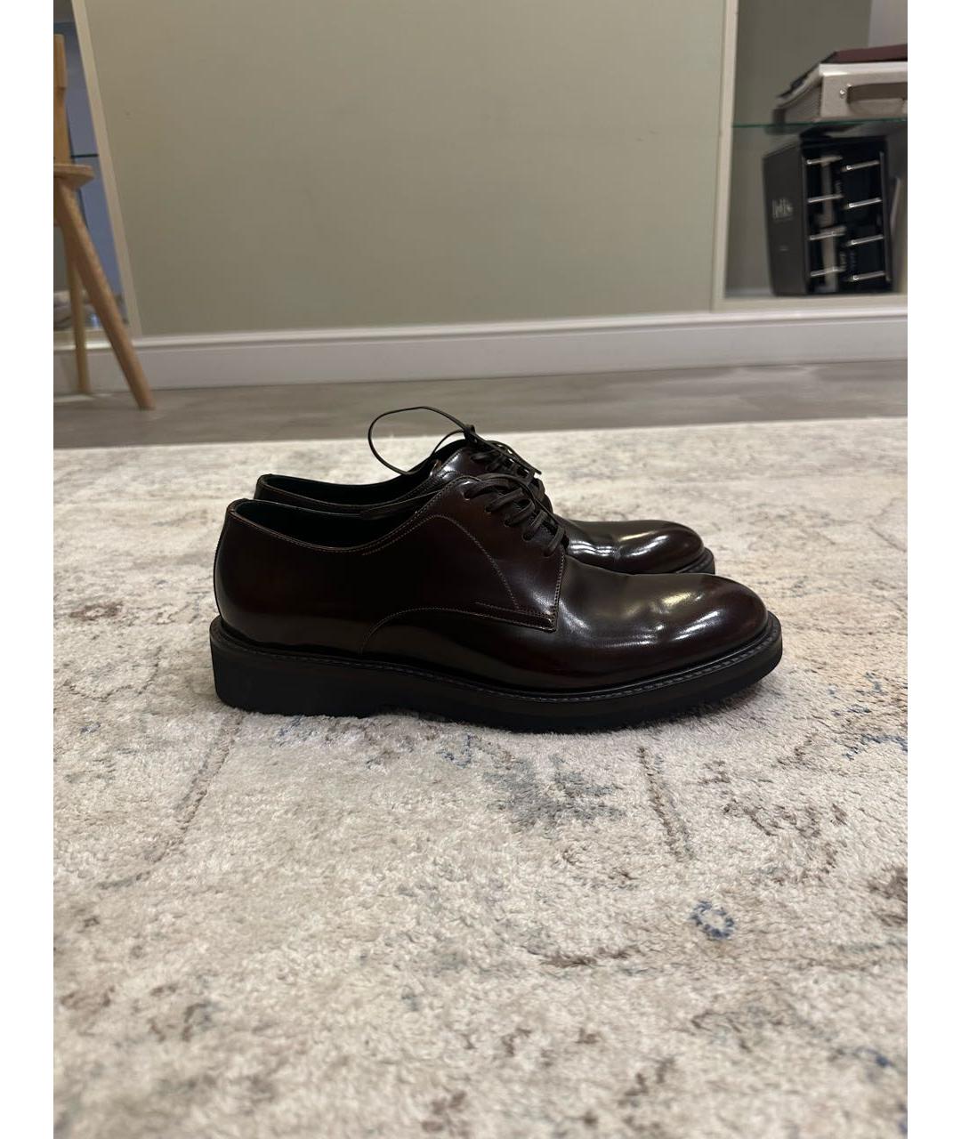 DOLCE&GABBANA Коричневые кожаные туфли, фото 5
