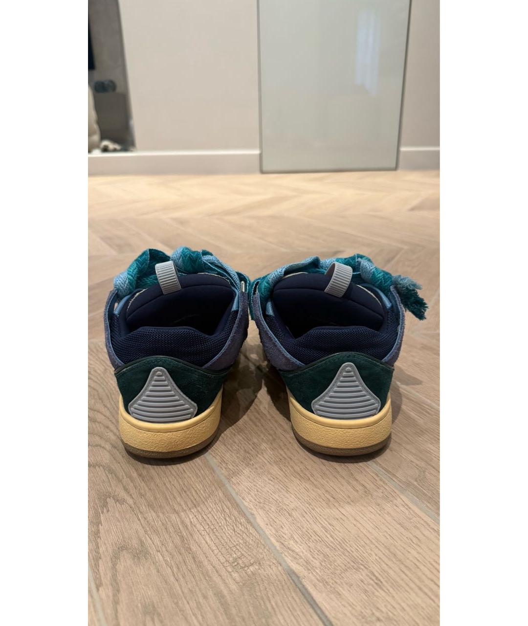 LANVIN Бирюзовые замшевые кроссовки, фото 4