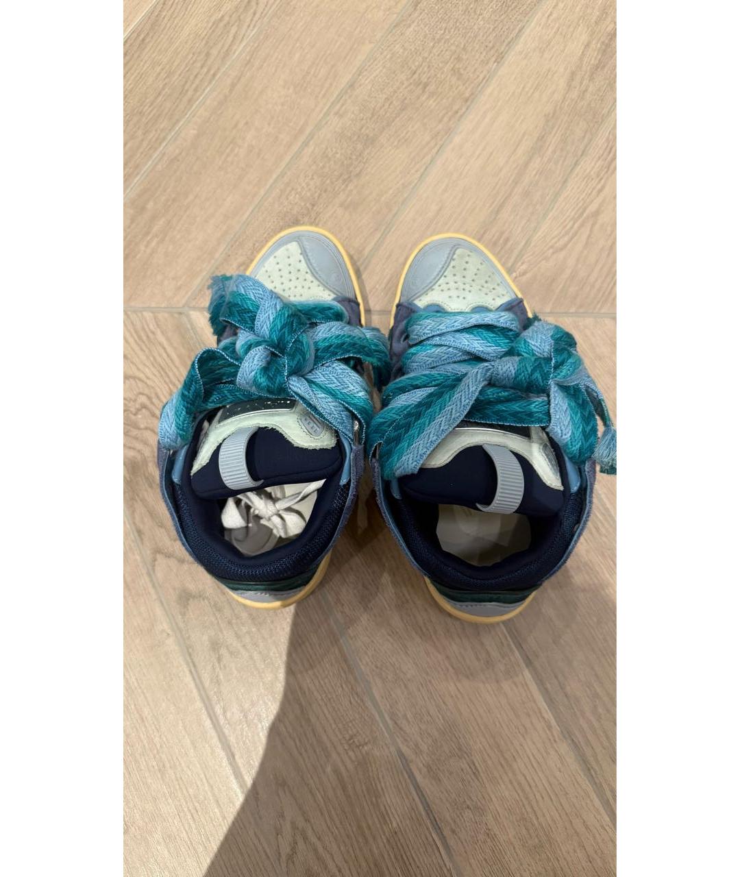 LANVIN Бирюзовые замшевые кроссовки, фото 3