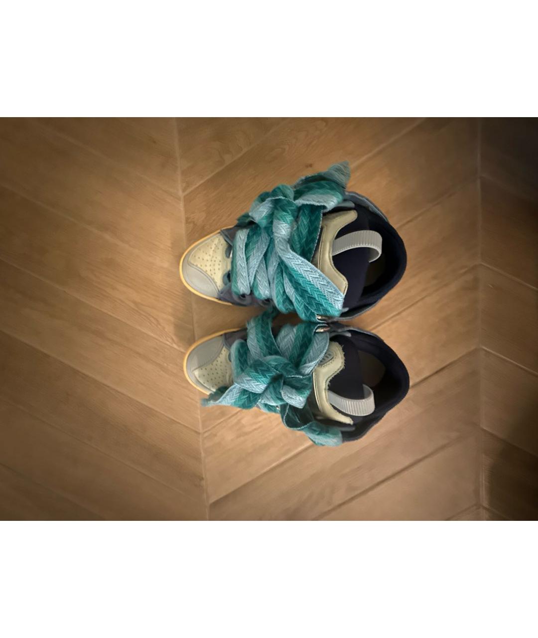 LANVIN Бирюзовые замшевые кроссовки, фото 3