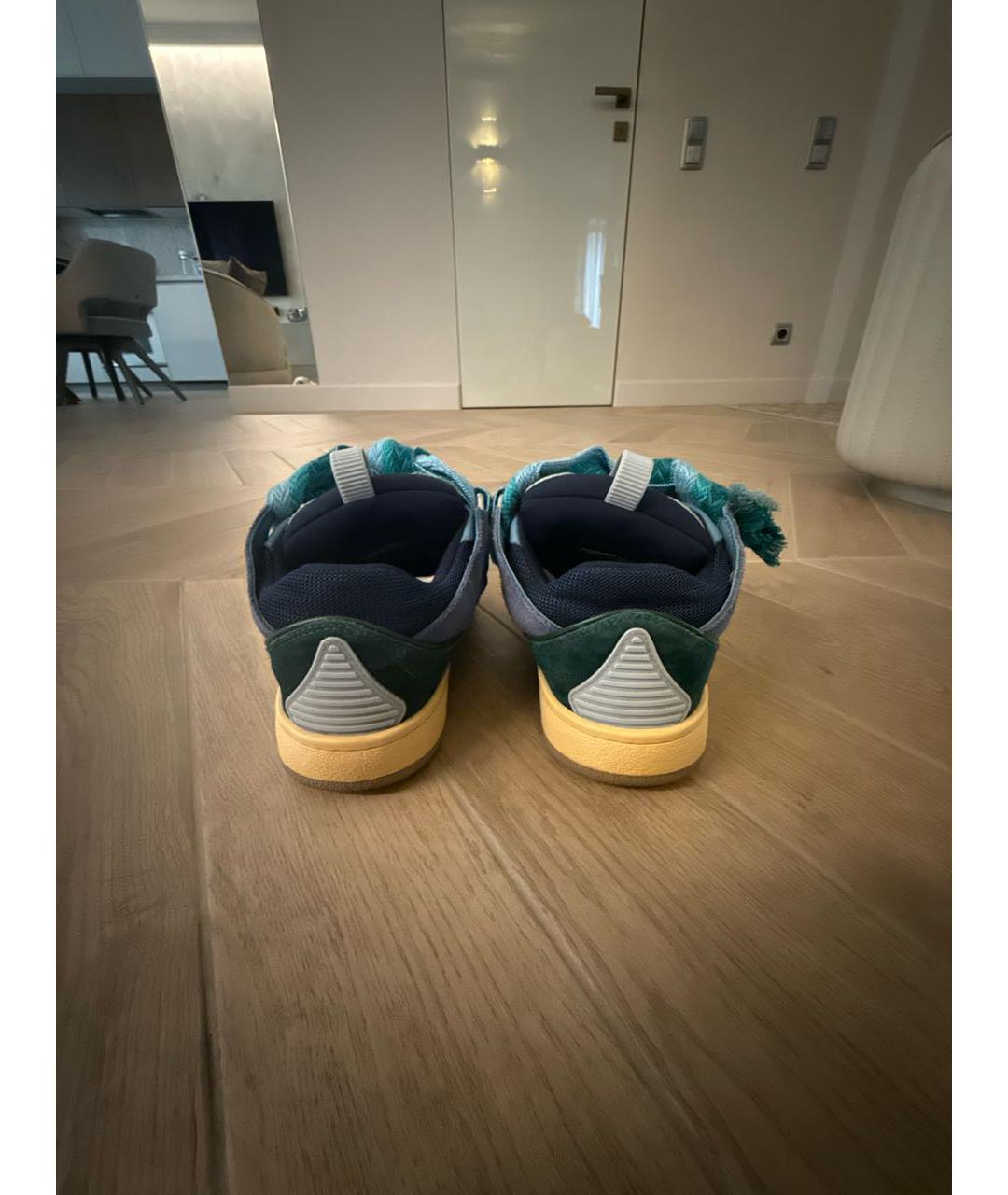 LANVIN Бирюзовые замшевые кроссовки, фото 2