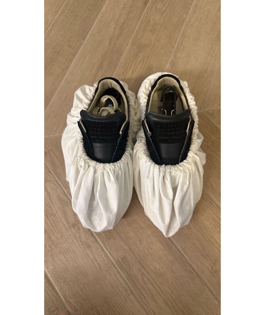 MAISON MARGIELA Черные кожаные кеды, фото 3