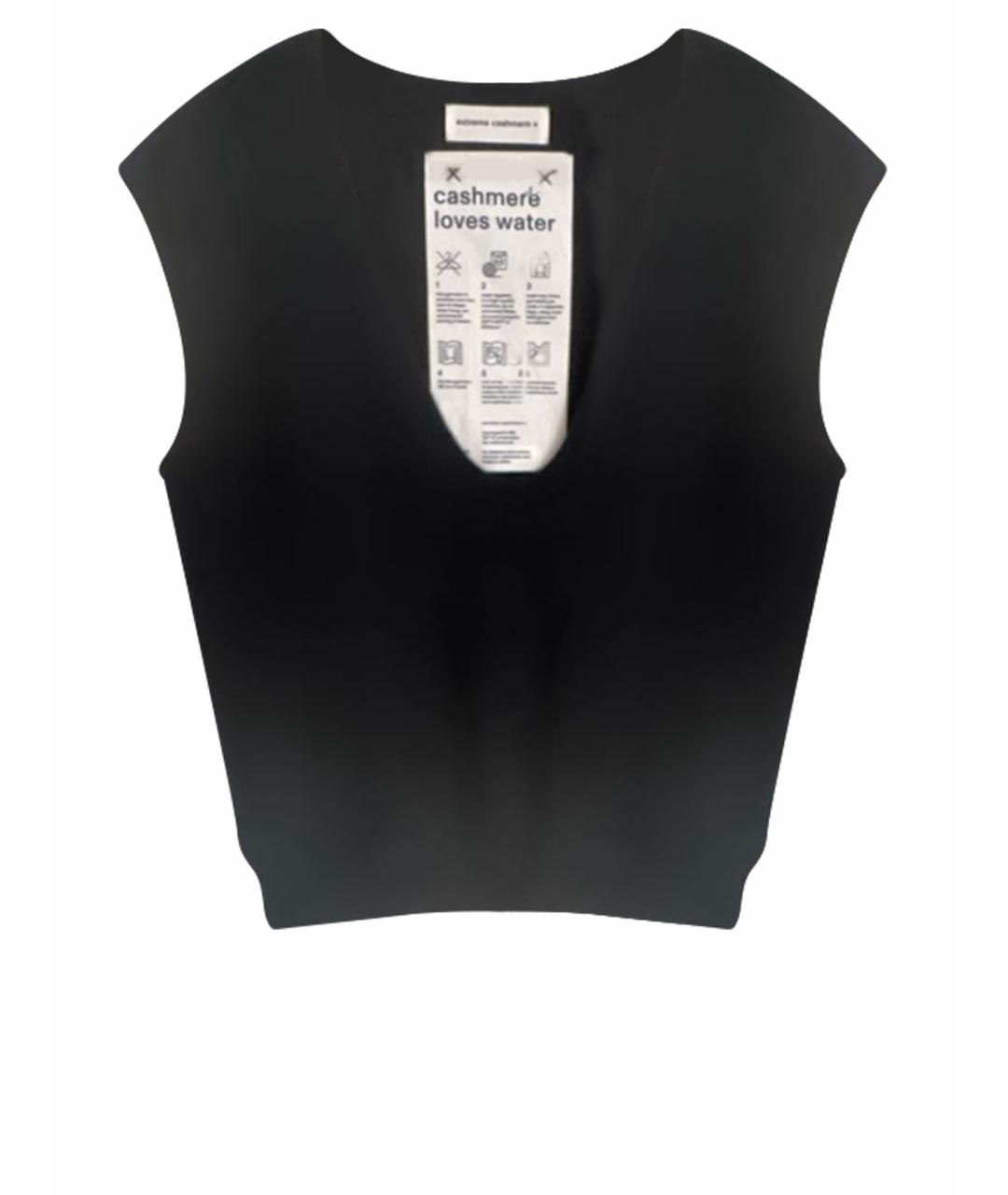 EXTREME CASHMERE Черная кашемировая жилетка, фото 1