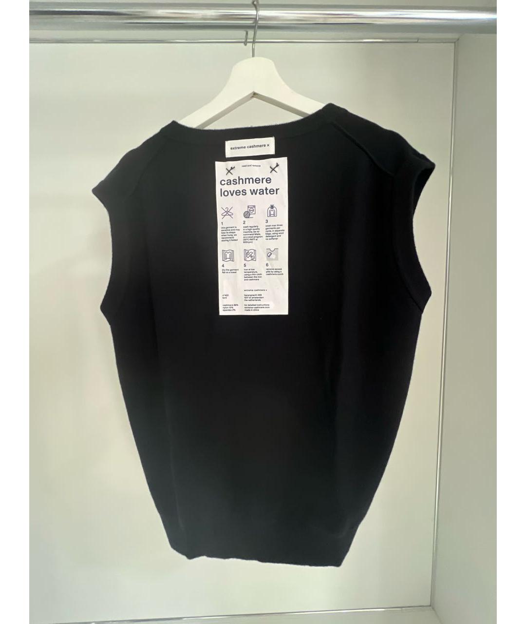 EXTREME CASHMERE Черная кашемировая жилетка, фото 3
