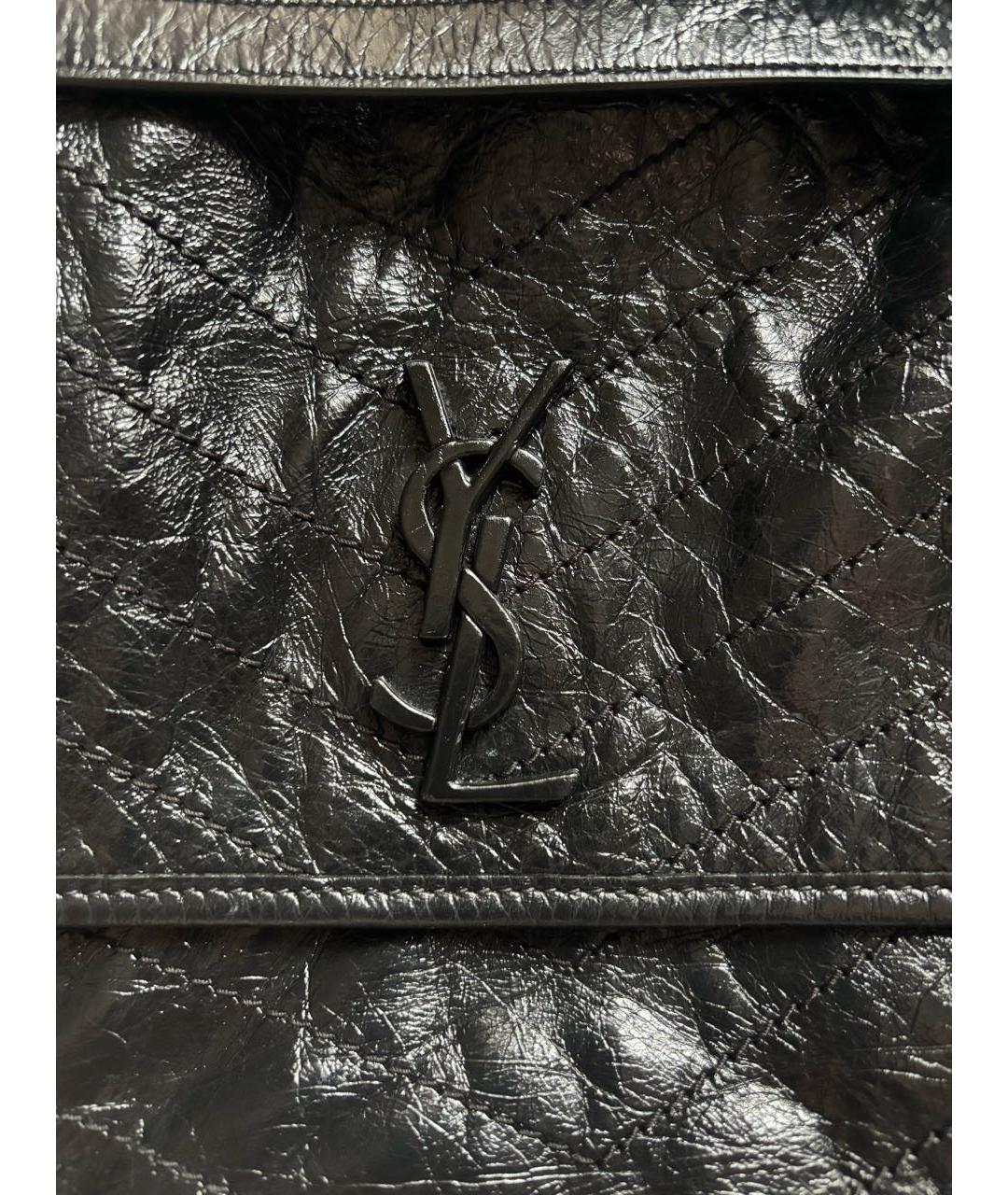 SAINT LAURENT Черная сумка через плечо из лакированной кожи, фото 7