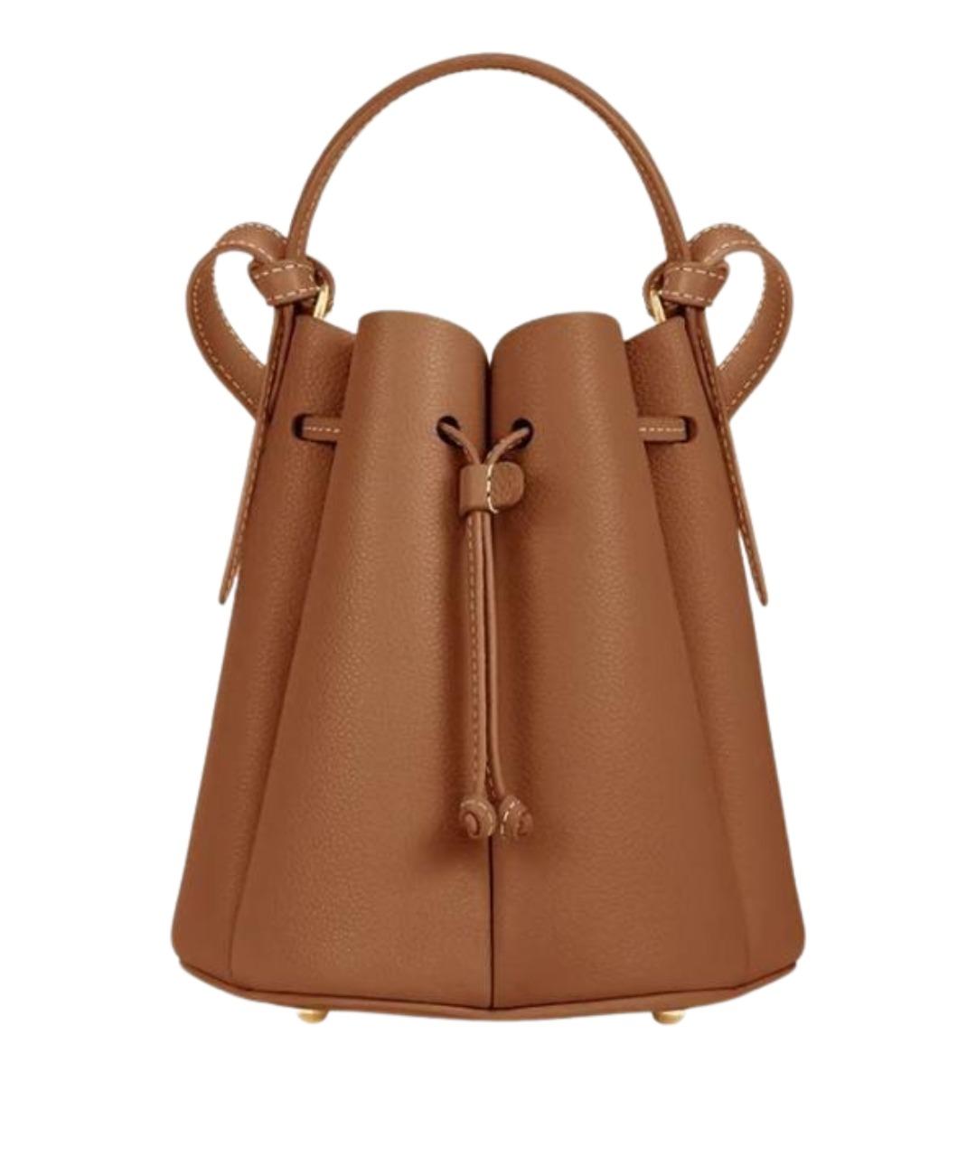 POLENE Коричневая кожаная сумка через плечо, фото 1