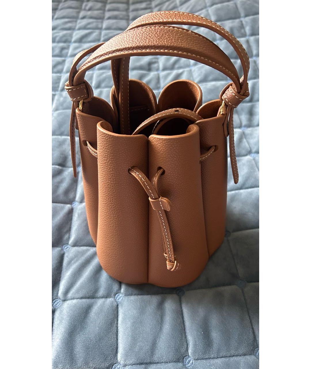 POLENE Коричневая кожаная сумка через плечо, фото 2