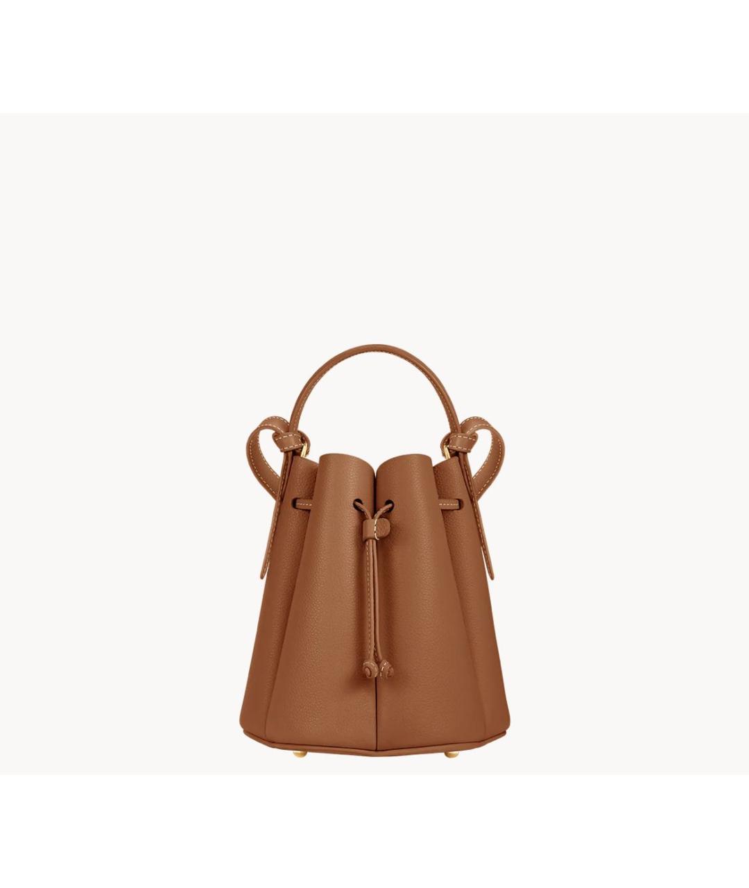 POLENE Коричневая кожаная сумка через плечо, фото 9