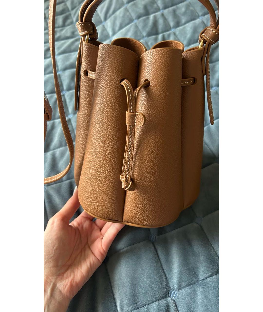 POLENE Коричневая кожаная сумка через плечо, фото 7