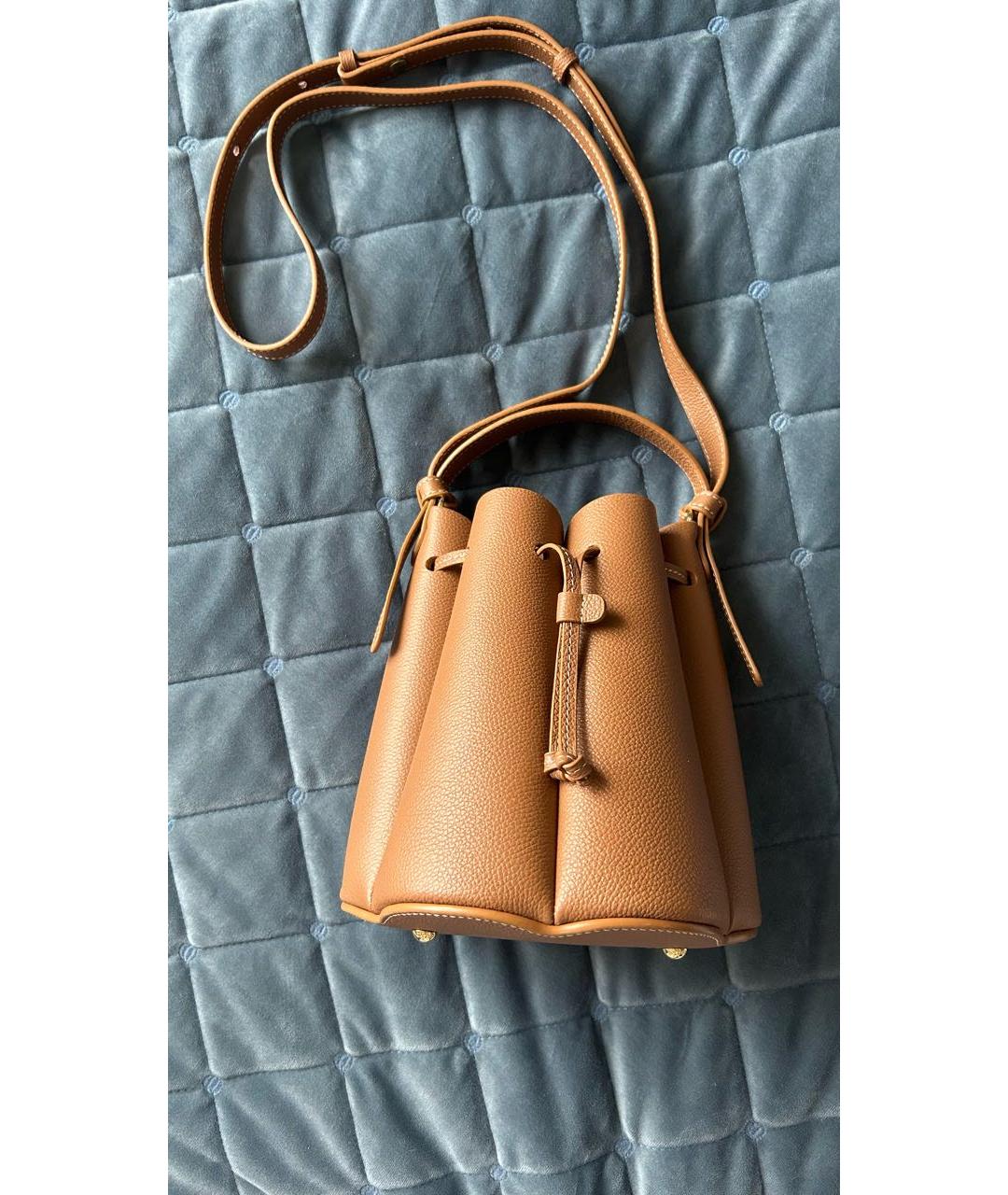 POLENE Коричневая кожаная сумка через плечо, фото 5