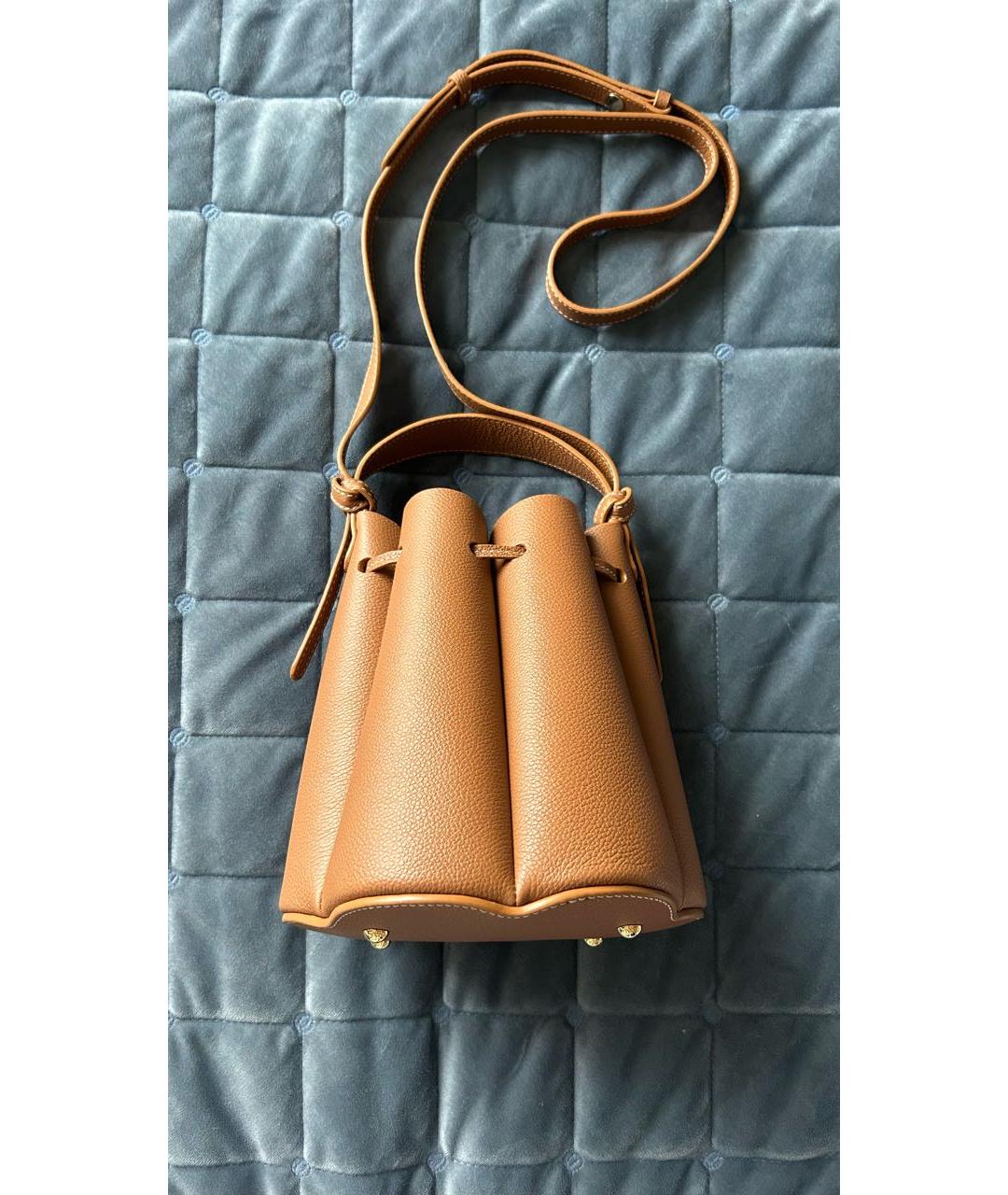 POLENE Коричневая кожаная сумка через плечо, фото 6