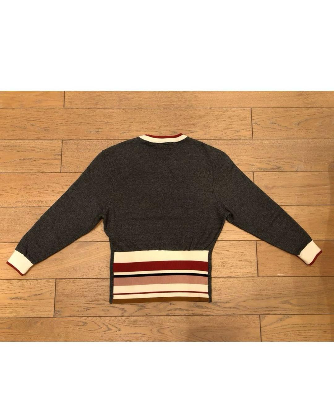 MAISON KITSUNE Антрацитовый хлопковый джемпер / свитер, фото 2