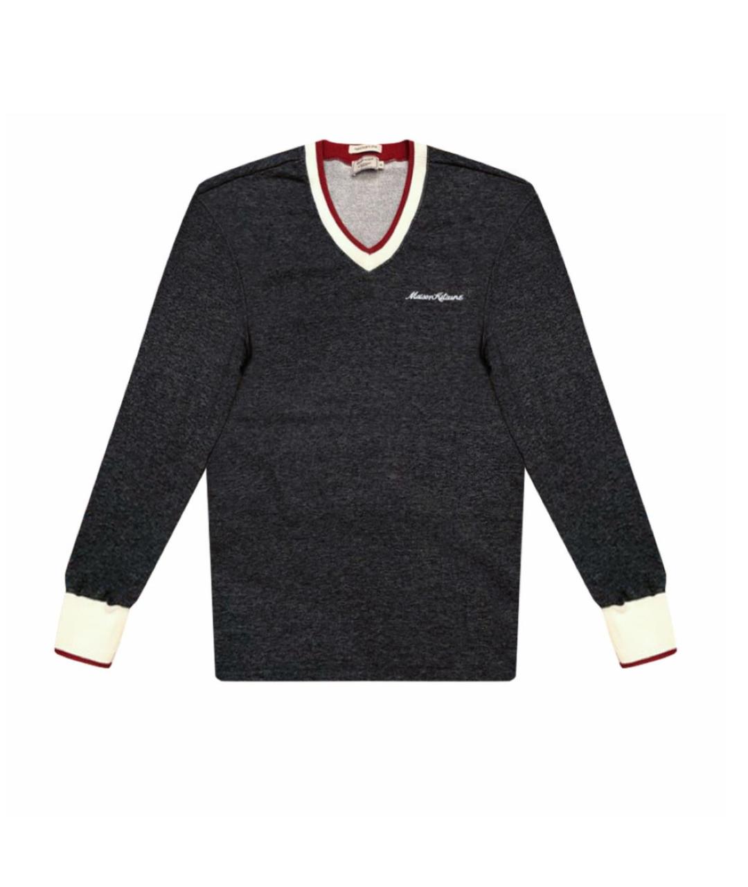 MAISON KITSUNE Антрацитовый хлопковый джемпер / свитер, фото 1