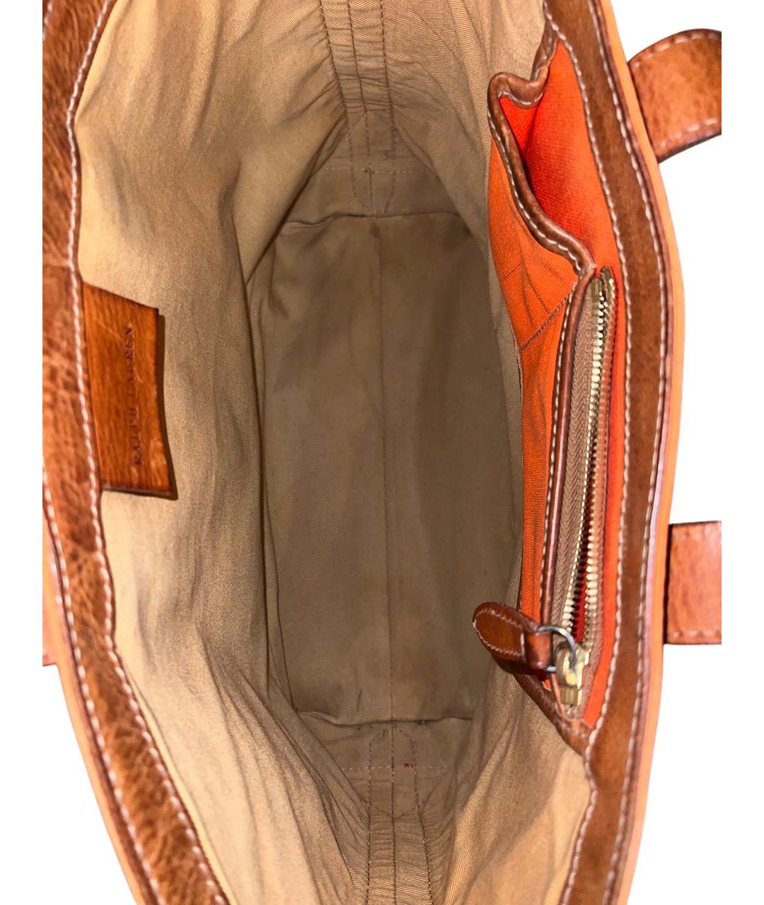 POLO RALPH LAUREN Оранжевая тканевая сумка с короткими ручками, фото 4