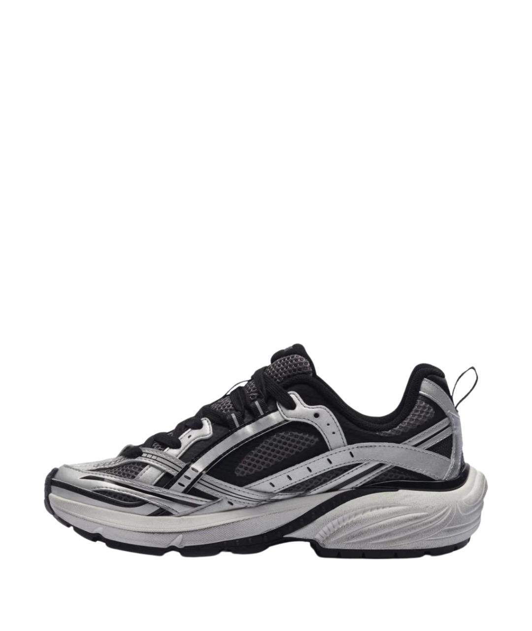 REPRESENT Серебряные текстильные низкие кроссовки / кеды, фото 6