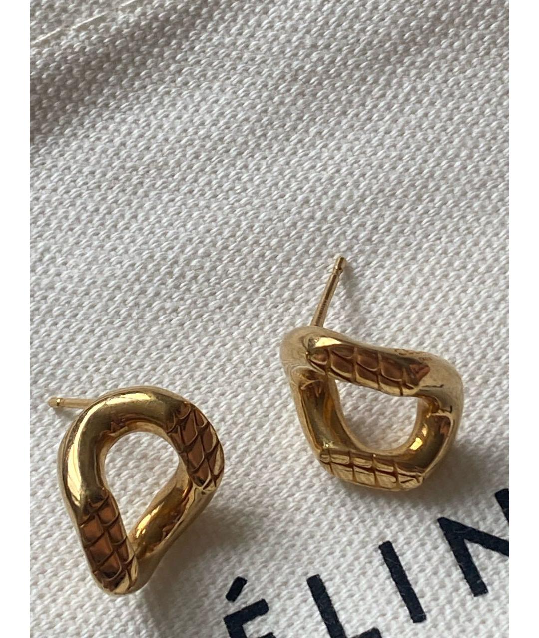 CELINE Золотые металлические серьги, фото 6