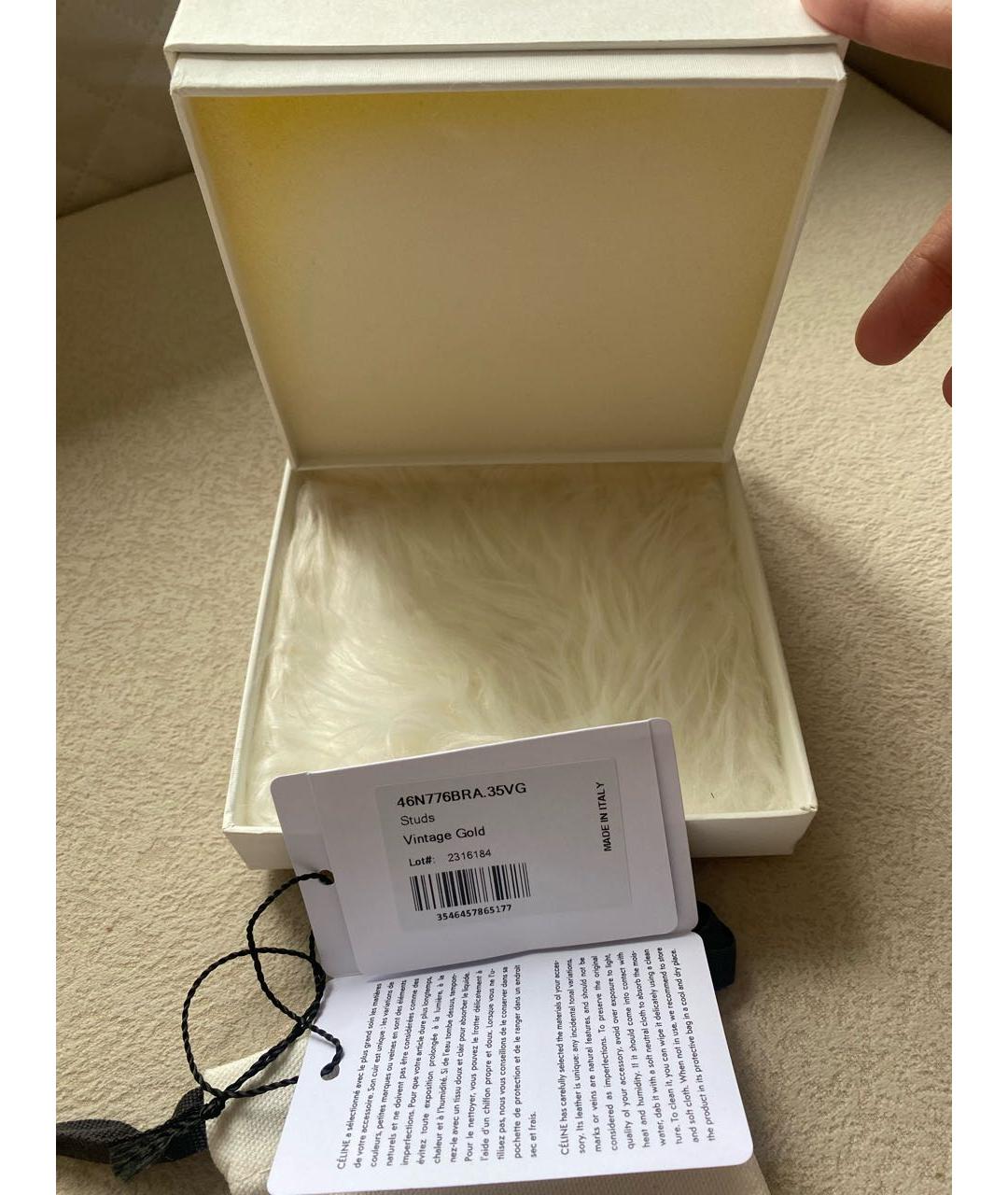 CELINE Золотые металлические серьги, фото 3