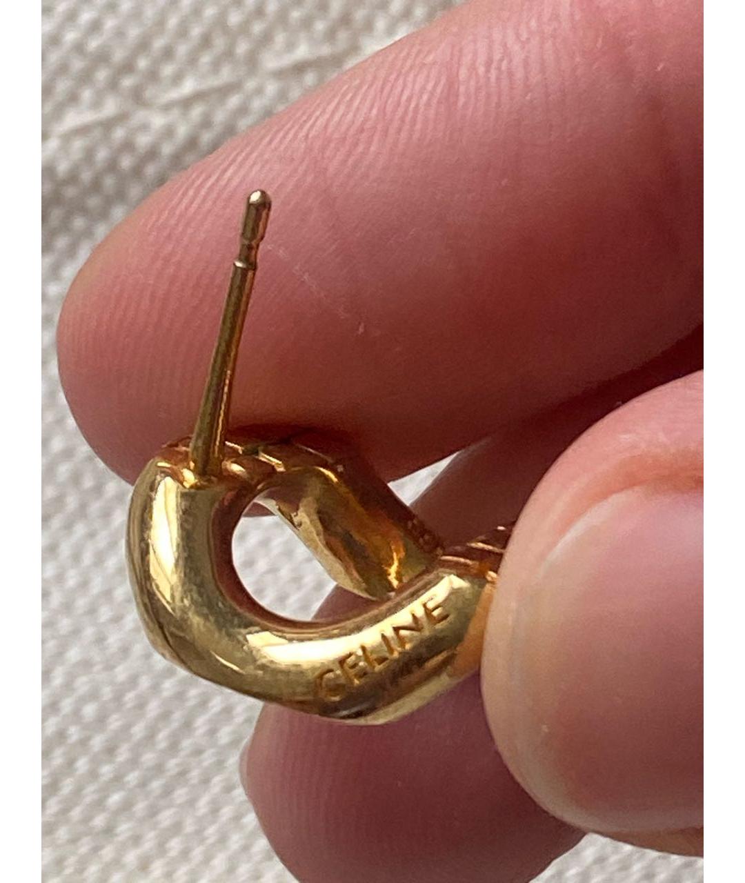 CELINE Золотые металлические серьги, фото 4