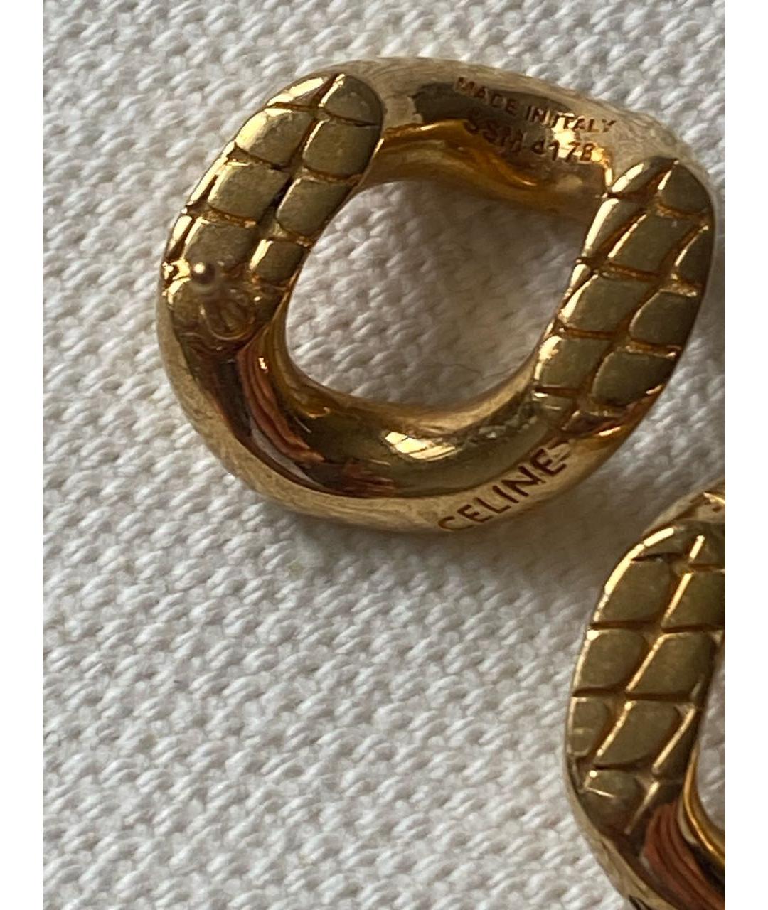 CELINE Золотые металлические серьги, фото 5