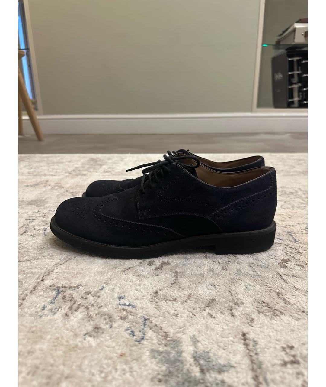 TOD'S Темно-синие замшевые низкие ботинки, фото 5