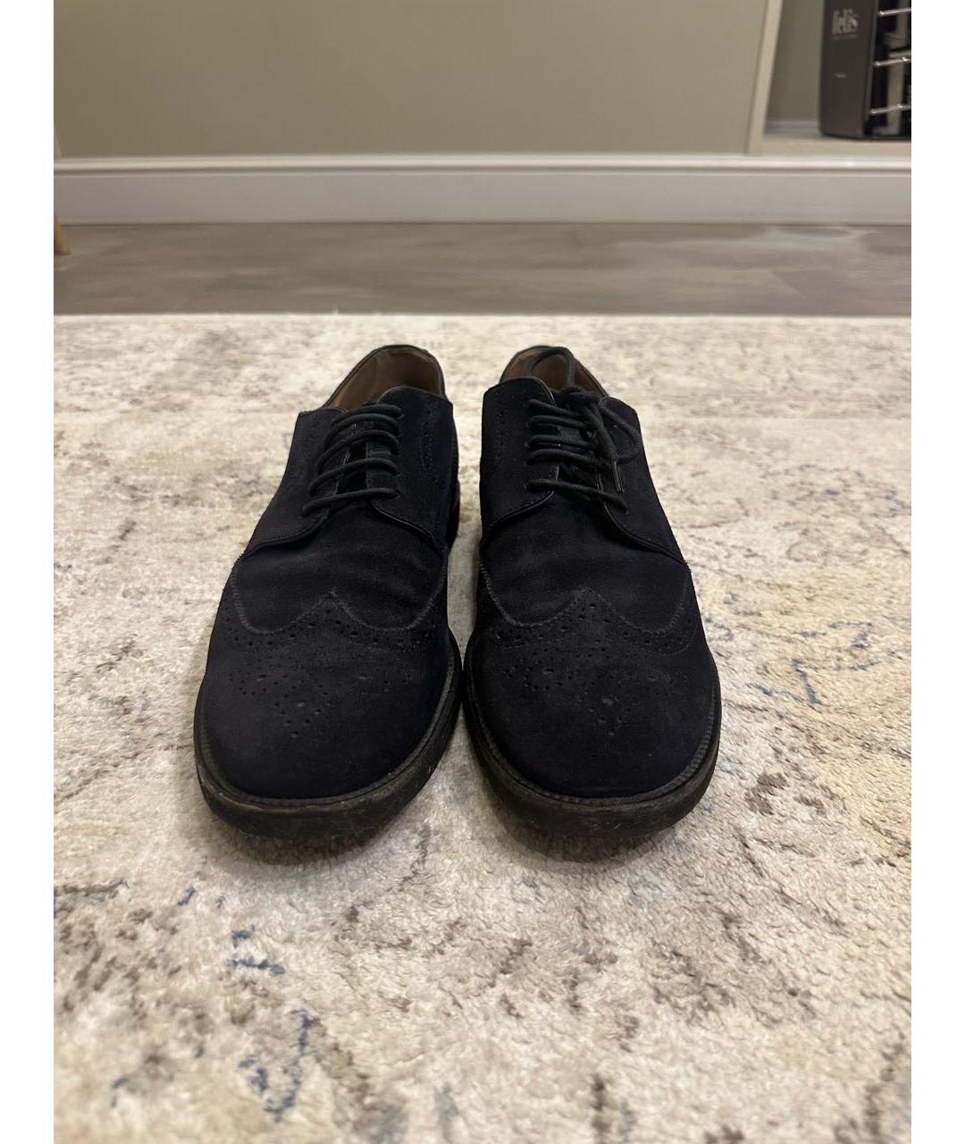 TOD'S Темно-синие замшевые низкие ботинки, фото 2