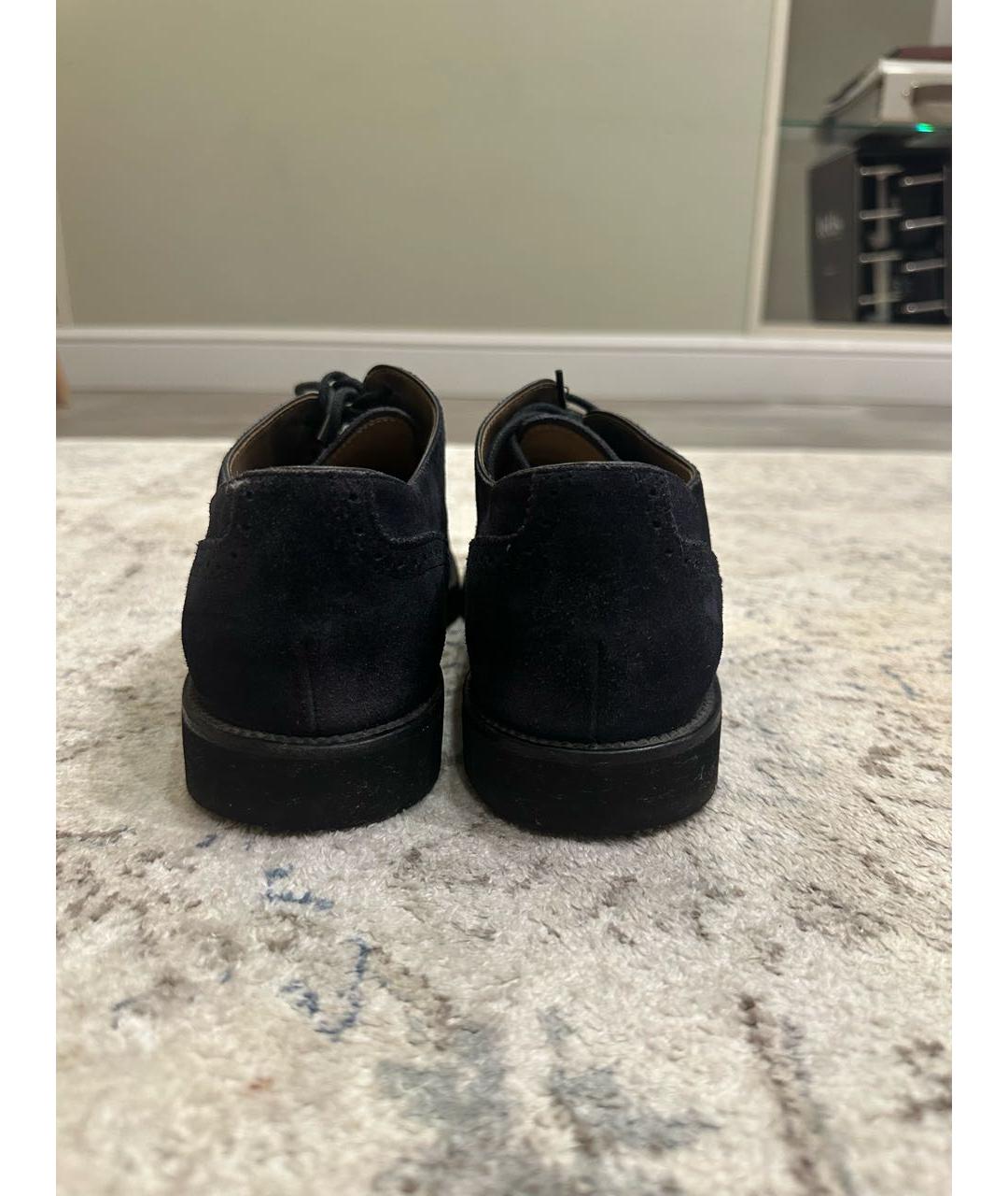 TOD'S Темно-синие замшевые низкие ботинки, фото 4