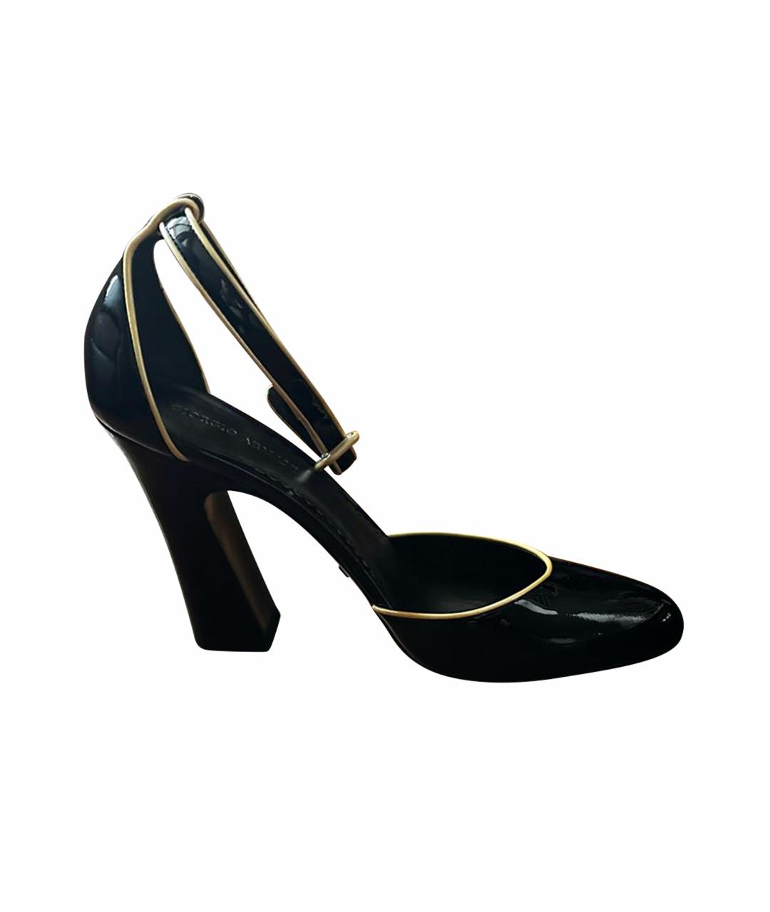 GIORGIO ARMANI Черные туфли из лакированной кожи, фото 1