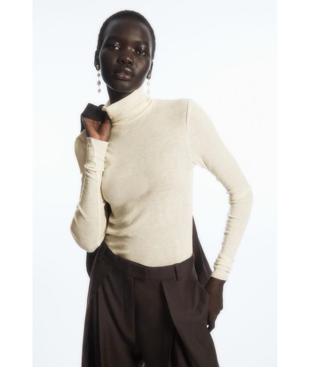 COS Бежевая шерстяная водолазка, фото 8