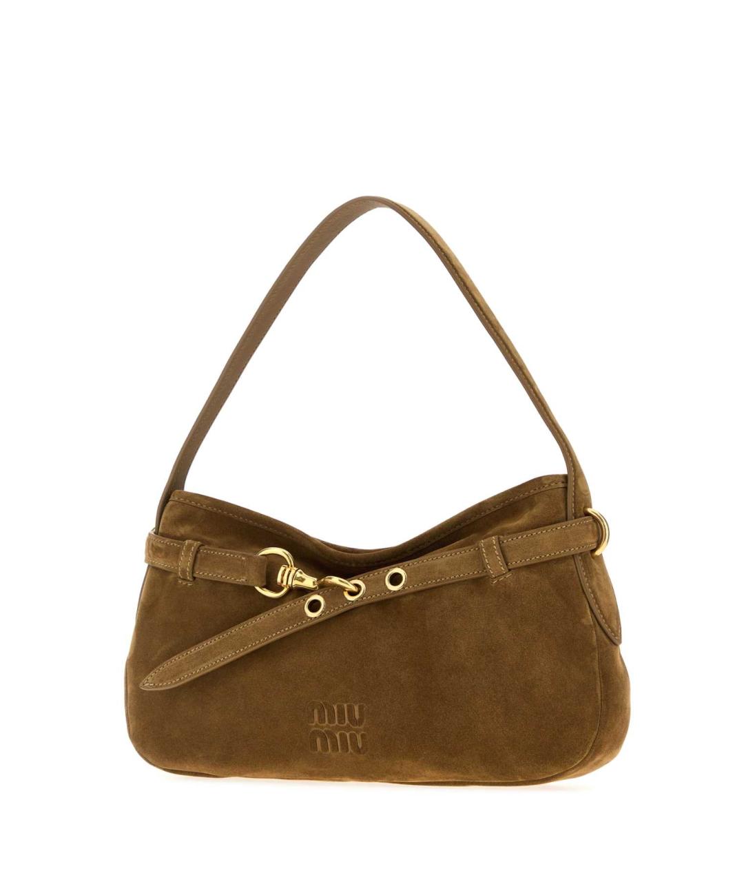 MIU MIU Бежевая замшевая сумка с короткими ручками, фото 2