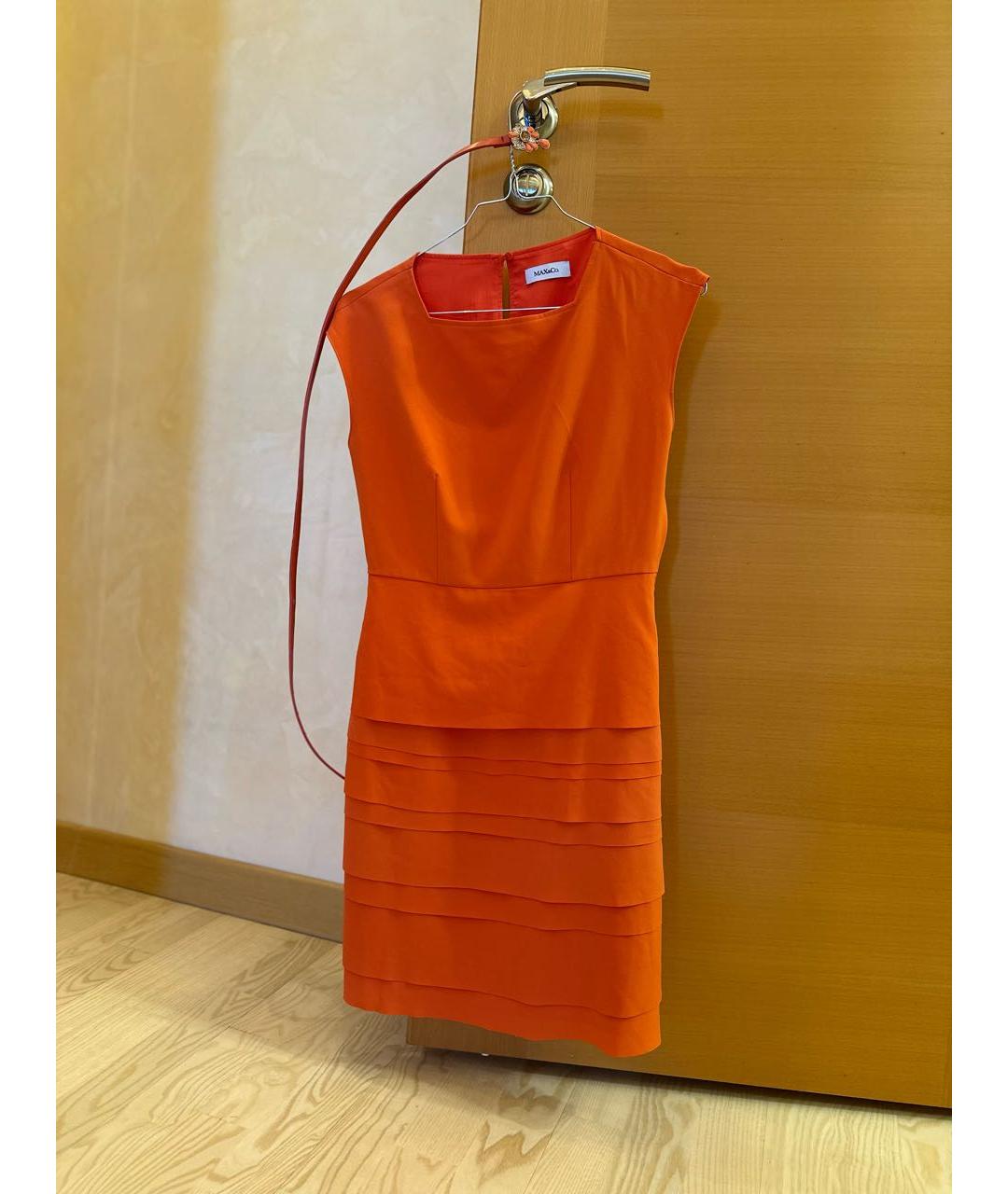 MAX MARA Коралловое полиэстеровое коктейльное платье, фото 5