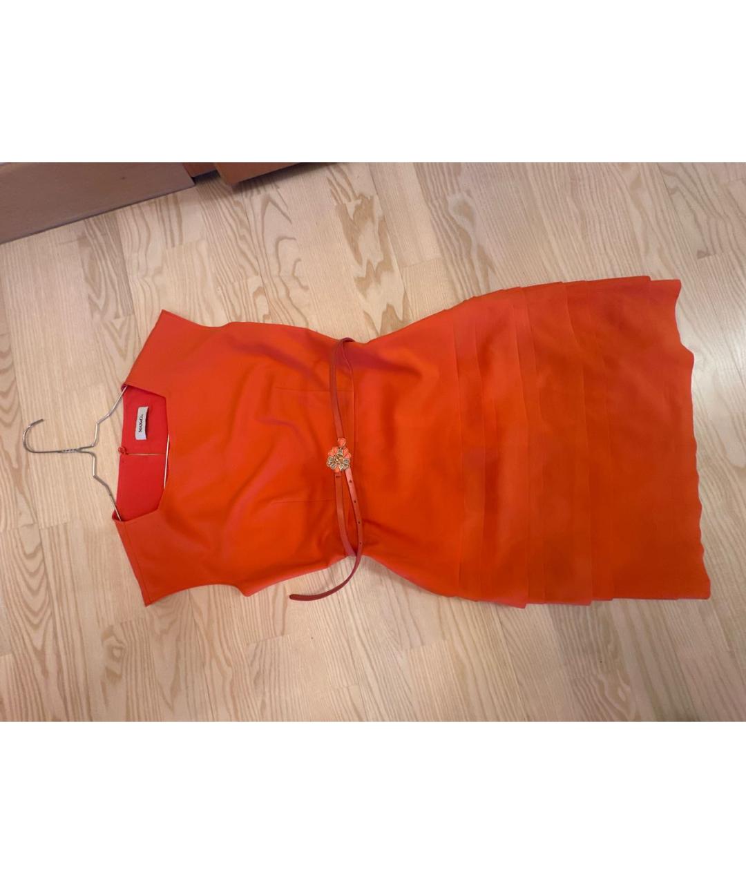 MAX MARA Коралловое полиэстеровое коктейльное платье, фото 8