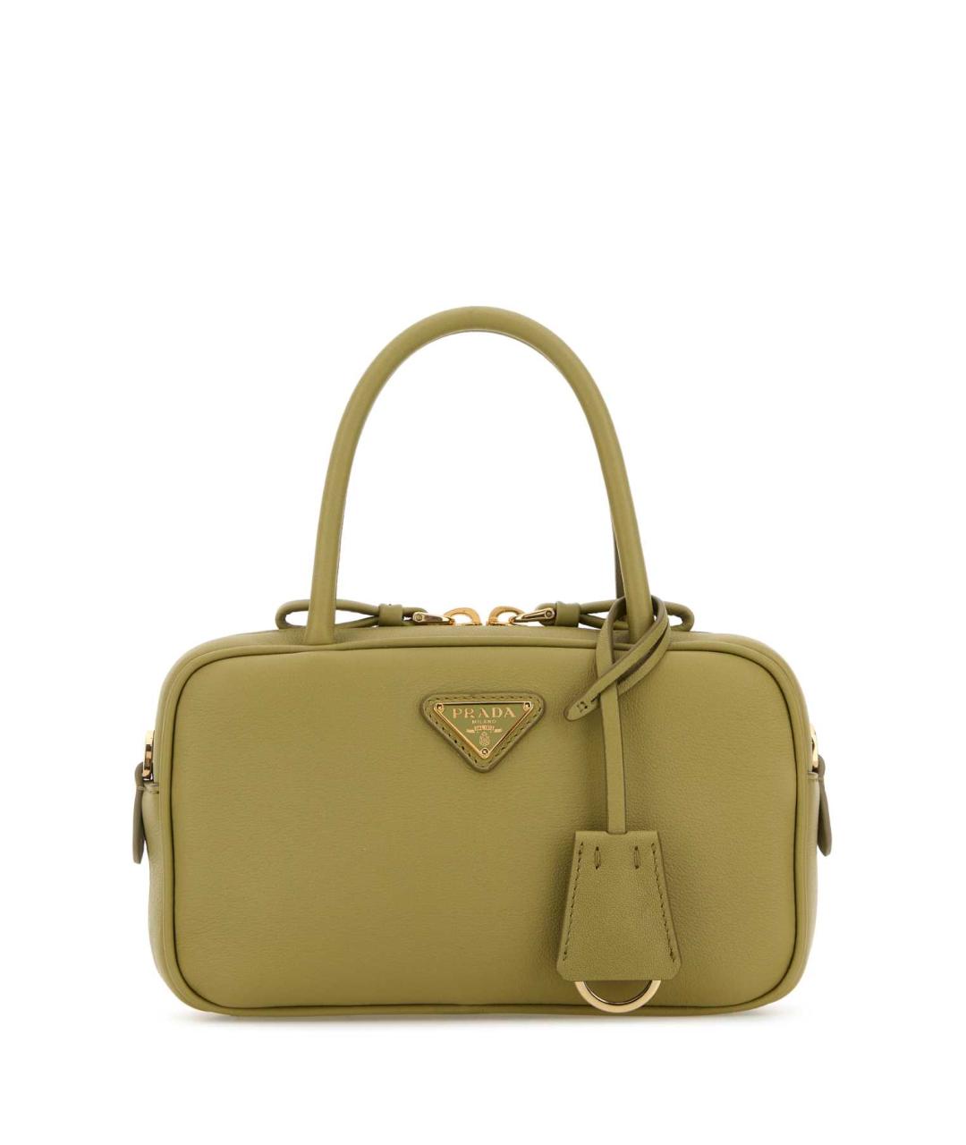PRADA Зеленая кожаная сумка с короткими ручками, фото 1