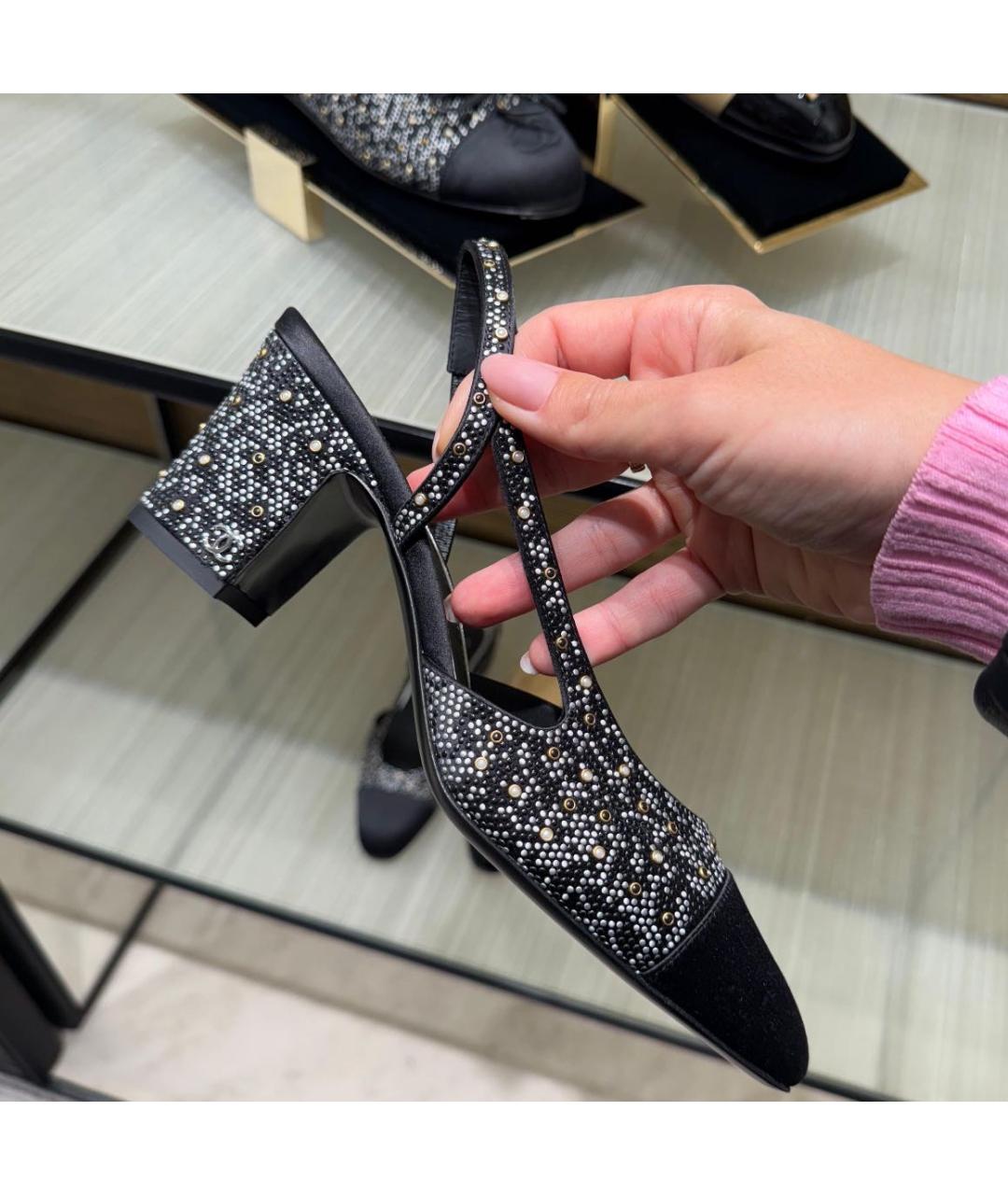 CHANEL Черные замшевые туфли, фото 3