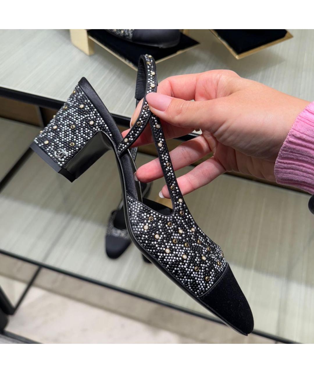 CHANEL Черные замшевые туфли, фото 2