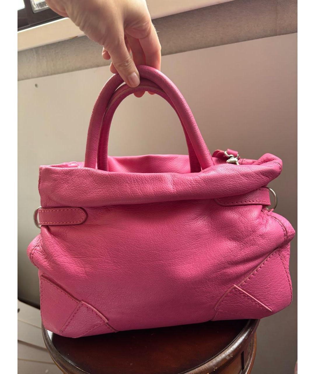 SONIA RYKIEL Розовая кожаная сумка с короткими ручками, фото 2