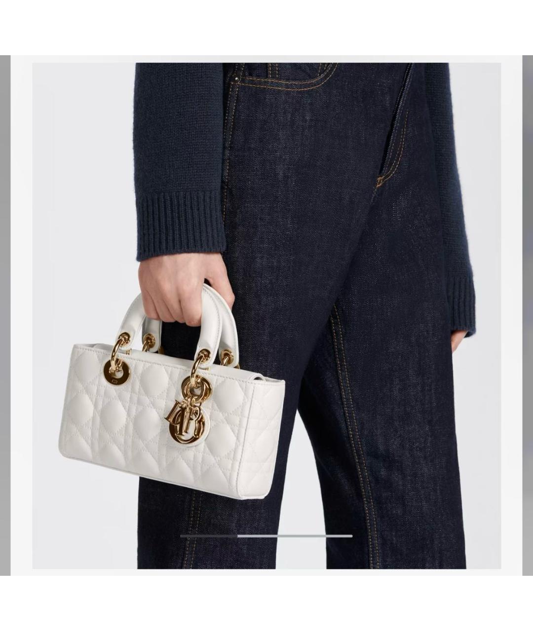 CHRISTIAN DIOR Голубая кожаная сумка с короткими ручками, фото 5