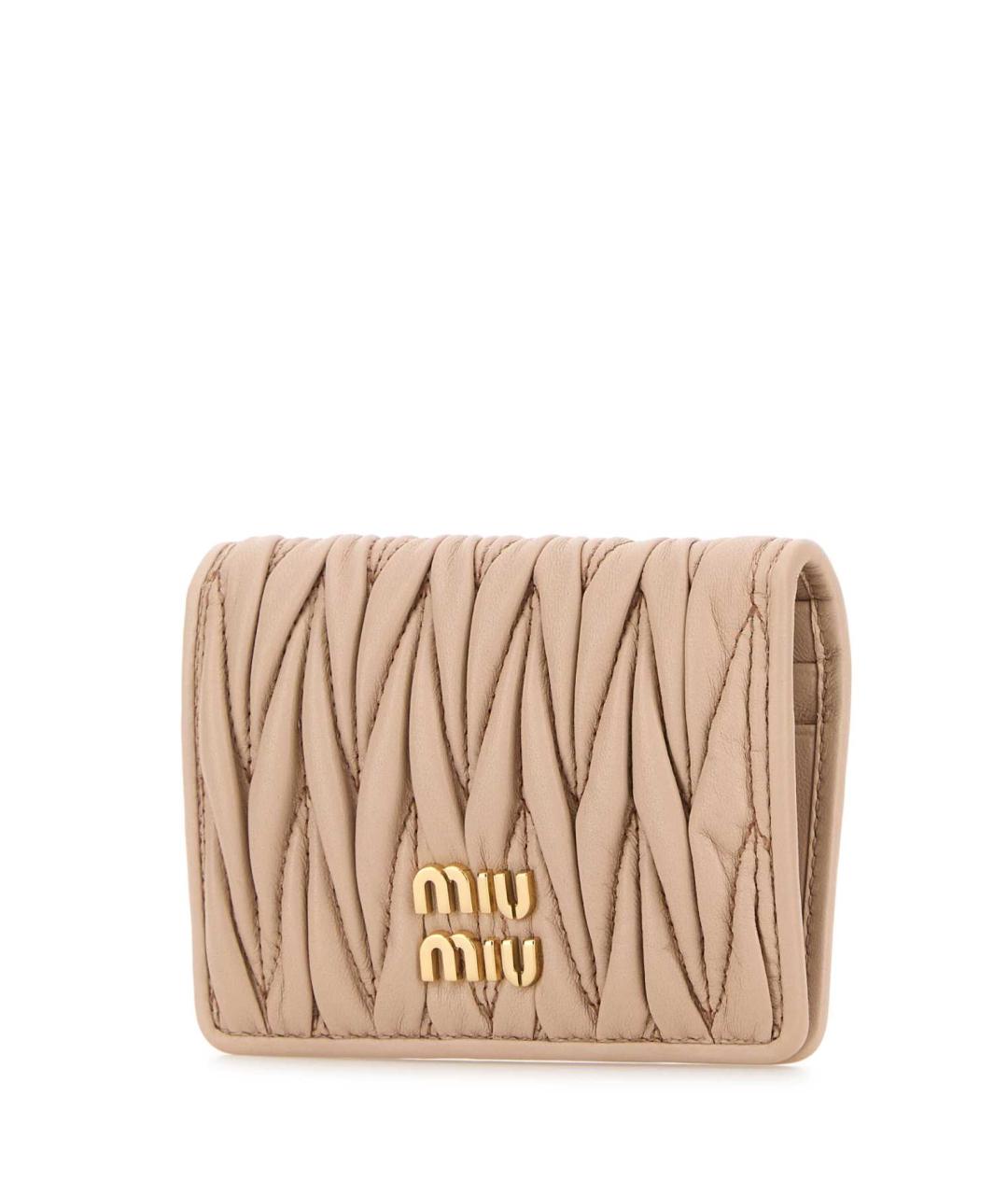 MIU MIU Розовый кожаный кошелек, фото 2