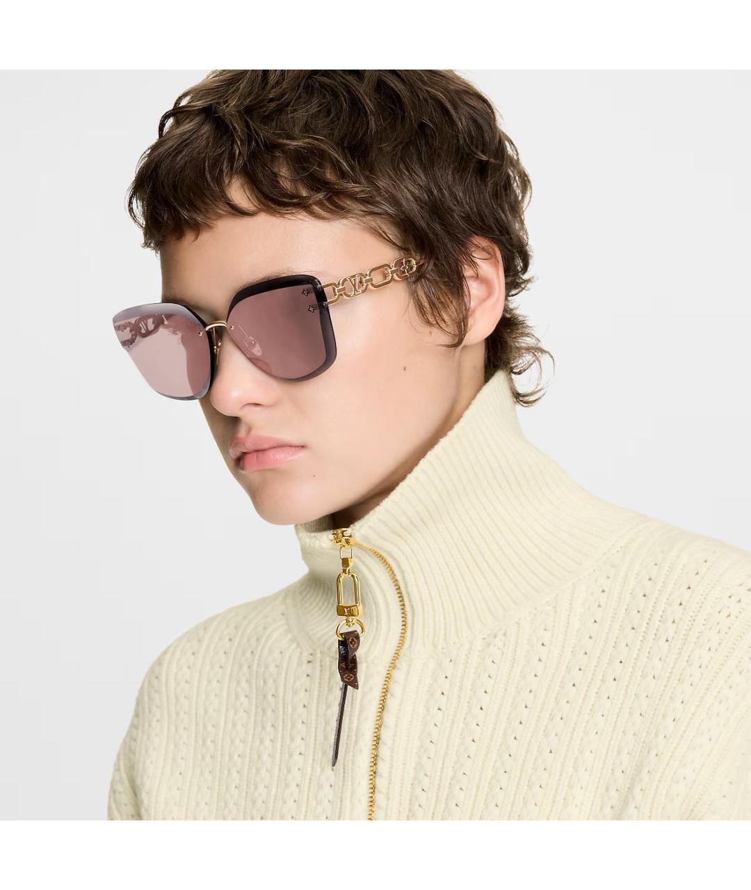 LOUIS VUITTON Желтые металлические солнцезащитные очки, фото 2