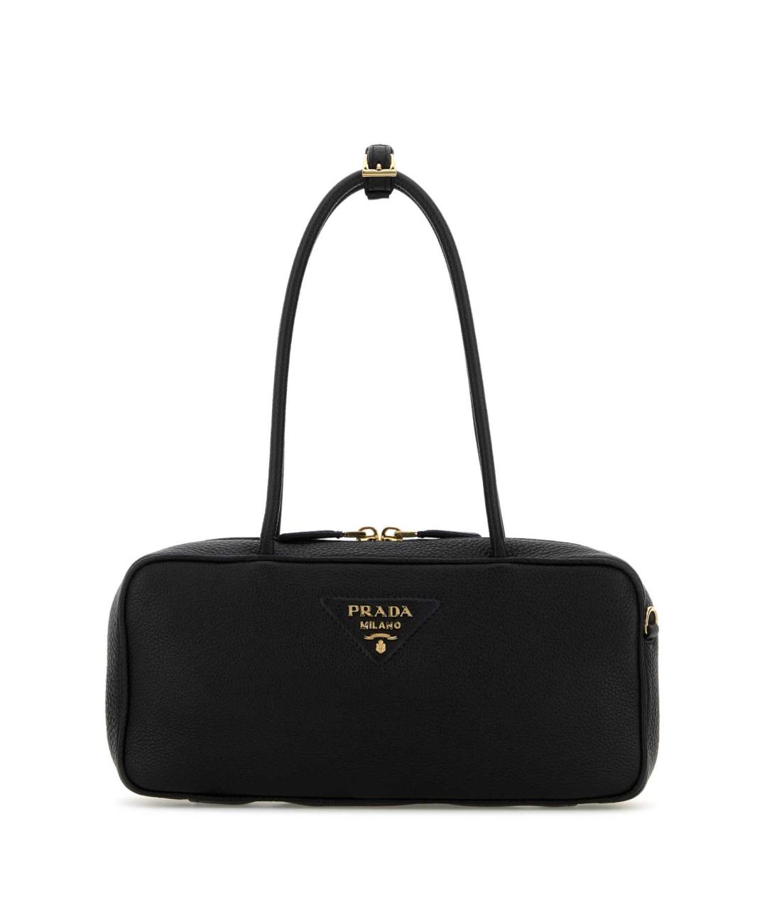 PRADA Черная кожаная сумка с короткими ручками, фото 1