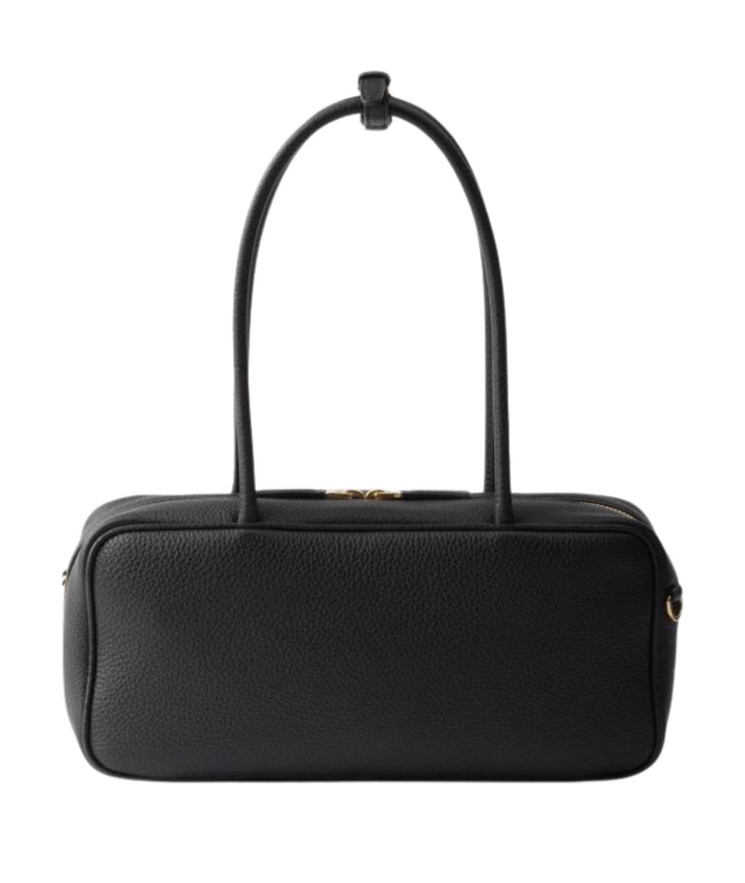 PRADA Черная кожаная сумка с короткими ручками, фото 3