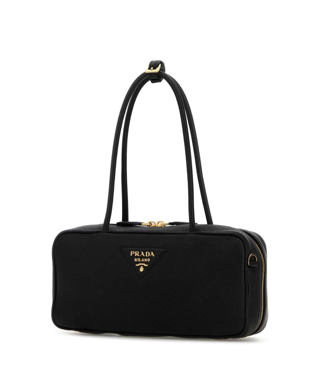 PRADA Черная кожаная сумка с короткими ручками, фото 2