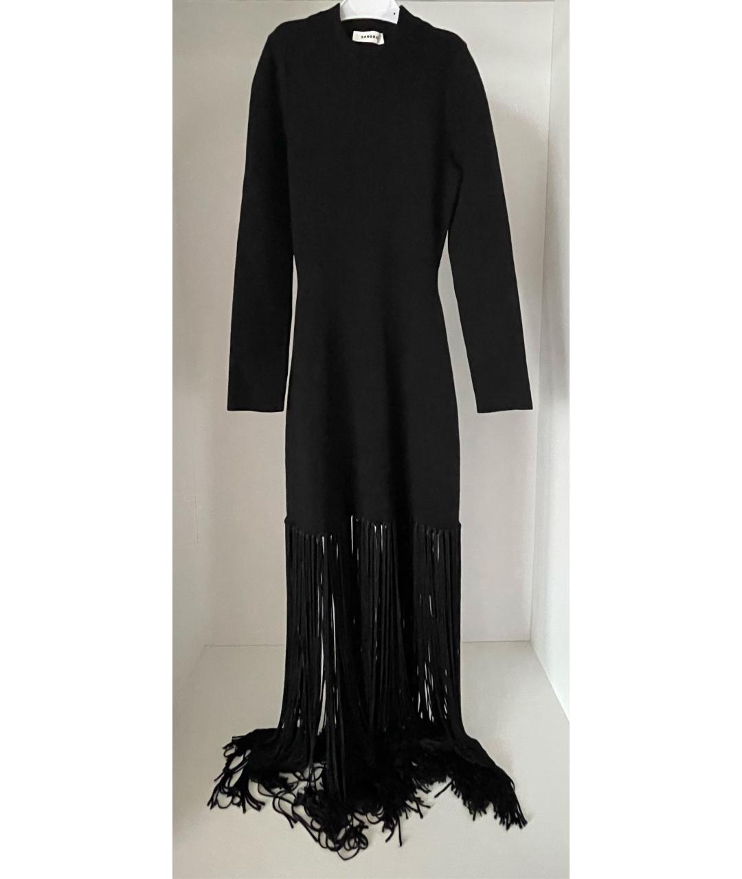 SANDRO Черное вискозное платье, фото 3