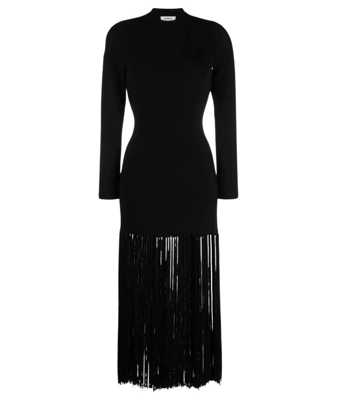 SANDRO Черное вискозное платье, фото 1