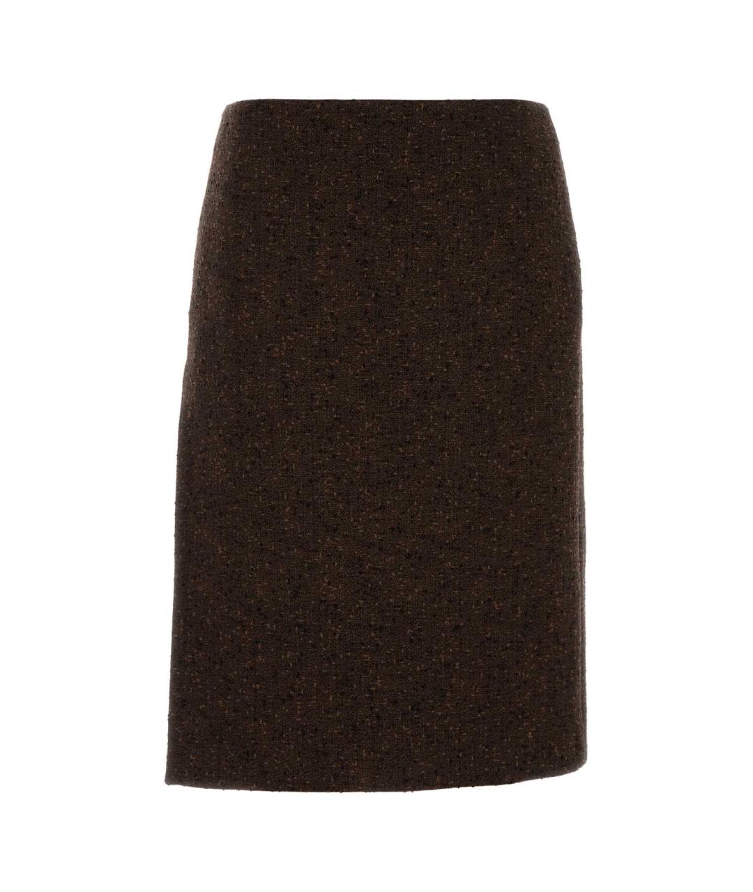 GUCCI Коричневая юбка миди, фото 1