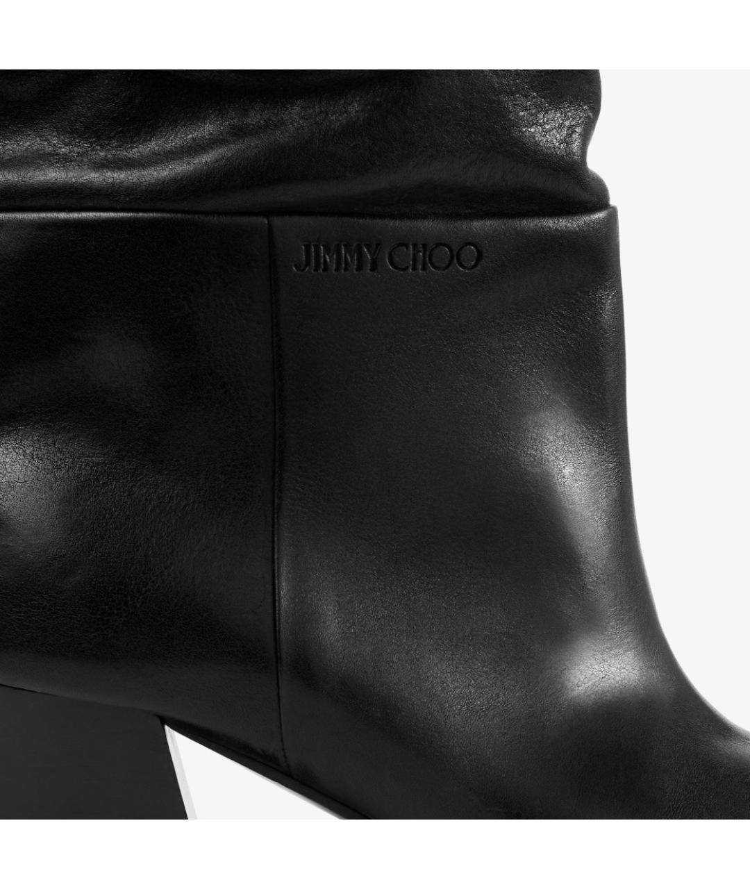 JIMMY CHOO Черные кожаные сапоги, фото 3