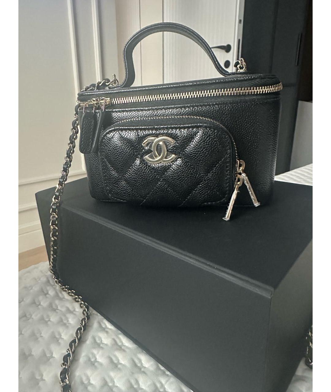 CHANEL Черная кожаная сумка через плечо, фото 5