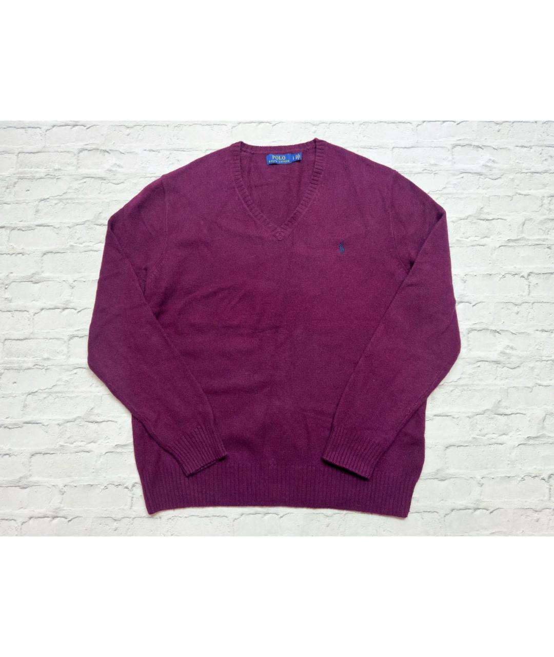 POLO RALPH LAUREN Бордовый шерстяной джемпер / свитер, фото 9