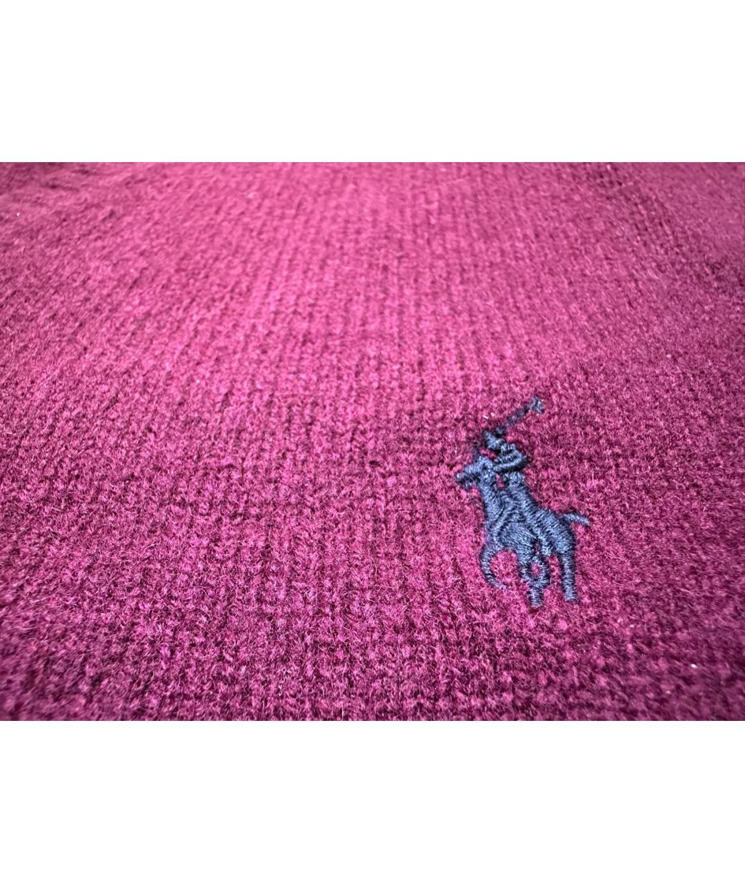 POLO RALPH LAUREN Бордовый шерстяной джемпер / свитер, фото 2