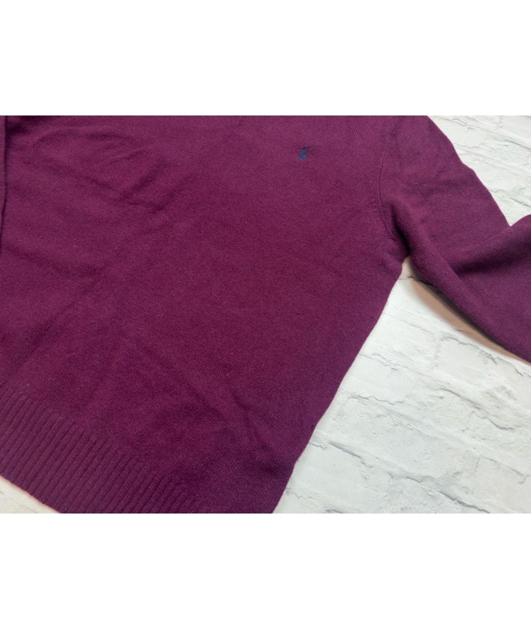POLO RALPH LAUREN Бордовый шерстяной джемпер / свитер, фото 4